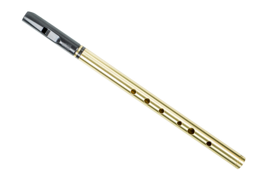 TUNEABLE SOPRANO D WHISTLE HEAVY BRASS BODY NICKEL SLIDE